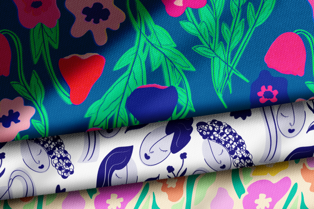Three fabrics modern floral