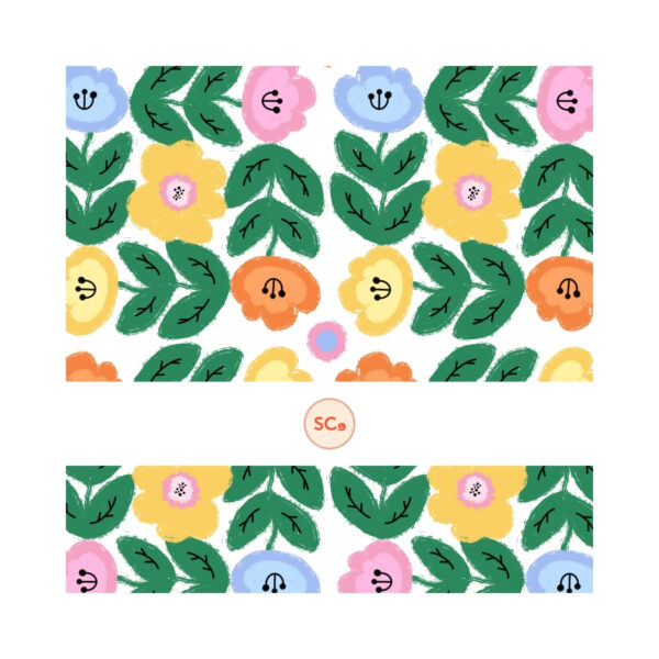 Happy Flower Square Pattern | Transparent Background