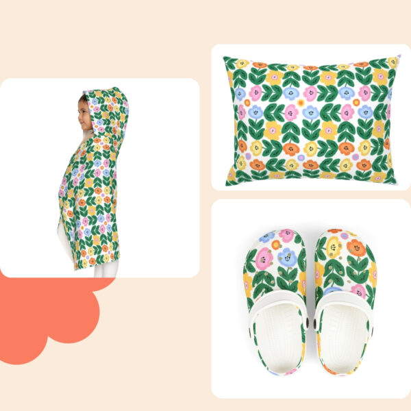 Happy Flower Square Pattern | Transparent Background - Image 3