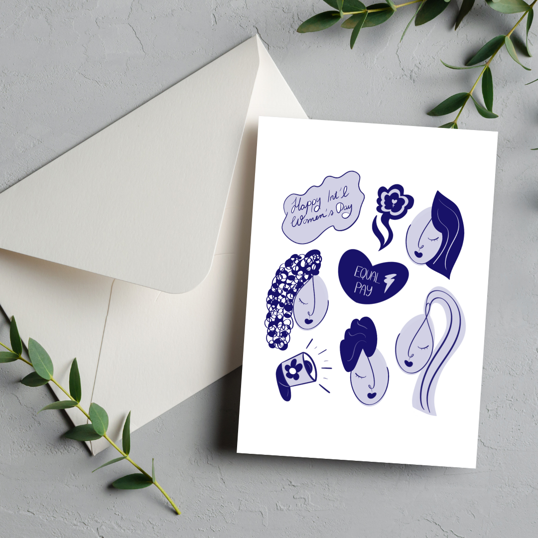 White And Blue Floral Wedding Invitation Mockup Instagram Post